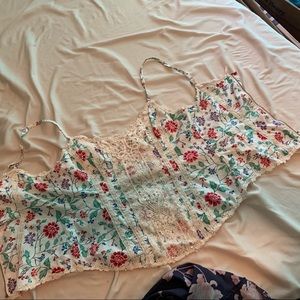 Floral Lace zip corset